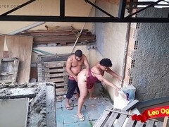 Horny neighbors having outdoor sex