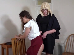 Spanking Classic Judge Madam Punishing Raunchy Girl With Hard Spanking