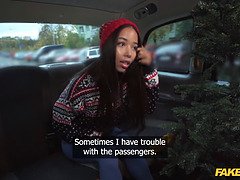 Lia Lin's Christmas Jumper - POV blowjob & hardcore sex in public with Charlie Dean