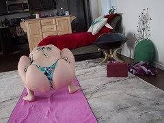 Big booty PAWG gets custom-built yoga workout from mistress with sexy feet