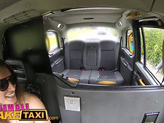 Amazing female taxi driver's pussy eating orgasms