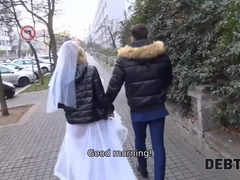 DEBT4k. Debt collector tracks down sexy bride and they have affair