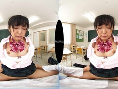 Attractive asian teen seductress crazy VR video