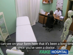 Silvie Deluxe's massive natural tits get examined by a busty nurse in fake hospital POV