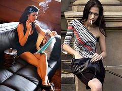 Attractive smokers come face to face
