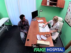 Naughty blonde patient gets the treatment she craves from her fakehospital nurse