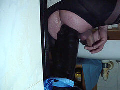 still raining, monster fuck stick still in my arse