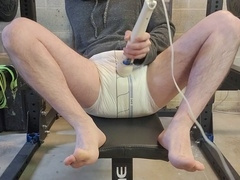 Male moaning, diaper, hitachi orgasm