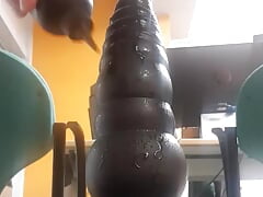 Anal monster plug with the final 88mm knot going inside.   first time on sesion 028. 20220225