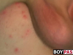 Young gays play with body paint before rough anal pounding