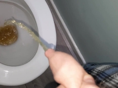Muddy Super-Bitch Urinating all over his Restroom! (Peeing Compilation)