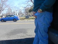 Big-Cock Daddy Stroking Outdoorsss