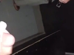 Mutual Jerk Off in a Sex Shop Video Booth: Big Cum Shot77777