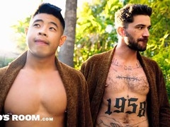 Super sexy Frenchman Chris Damned dominates a killer Japanese stud