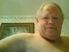 fat grandpa jerking off on the bed 3