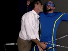 True Blue superhero milked to defeat