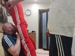 And here another ALPHA MASCULINE in ADIDAS pummels my FACEHOLE STIFF with his FAT BONER