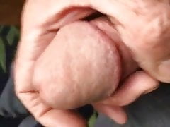 My thick cock being wanked hard.