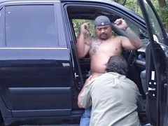 Bear Sucks Cock Outdoors