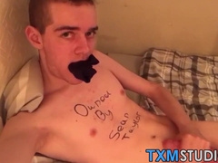 Byrant Vixen stuffs his mouth with undies while jacking off