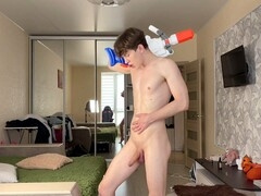 Oiled Marine Jerks Big Cock