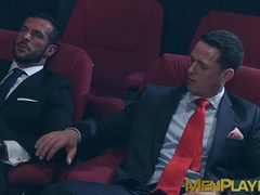 Hardcore take turn anal fucking in the cinema by suited Denis Vega and Ivan Gregory