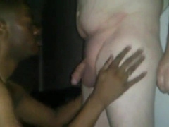 Piireced Tongue Black Sucks Off Thick White Cock 2