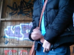 German Fellow Public Park Wank And Jizm (Rainy Day Jordan)