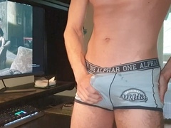 Solo male, underwear cum, solo male moaning