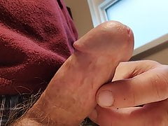 one finger tickling my soft cock