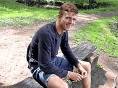 Non professional gay sex recorded in the woods