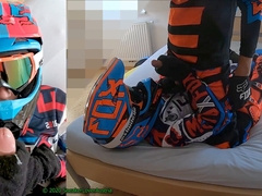 Youngster, motocross, gloves wank