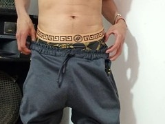 Homemade gay scene with thick cocked twink Goky getting off