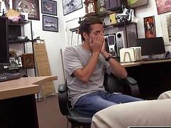 Hard-up cutie takes a hard-on up his ass in the back room