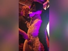 Blindfolded Canine Edged By Stepdaddy Bear Until He