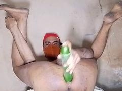 Amateur., big dildo, cucumber