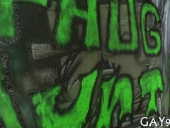 Giant beefsticks make out with hot college guys in Queer Fellates 2