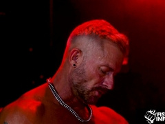 Meaty Bulky Grizzly Thrusts His Phat Knuckle Into Lil' Taut Arse