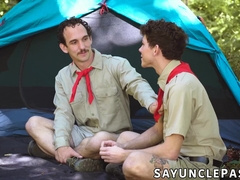 Grey Gold receives encouraging fuck from Greg McKeon and Colton McKeon