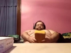 Bear gets messy with plumbing and cum in a sponge