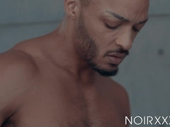 Black studs Aaron Reese and Dillon Diaz anal fuck after BJ