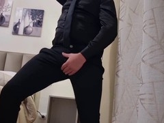 Alexander Audran shows off his massive cock in close-up with a big cumshot to swallow