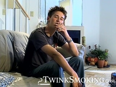 Smoking cig and a gentle cock massage by stunning Shane Allen