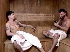 Two naked men enjoy an anal