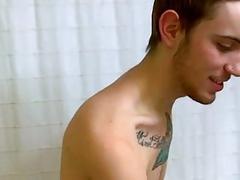 Gay porn gif xxx Chase has arrived for a wank off in the bathroom for