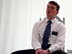 youthfull mormon masturbates off while being fingerblasted in ass by elder