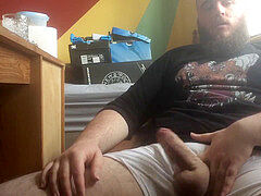 Bearded, jerking, man-meat