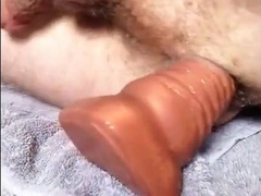 Twink playing. Deep anal with squarepeg long worm 2