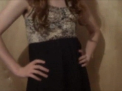 Sissy in new dress and panties 11