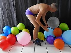 Balloon play with horny gay DILF Richard Lennox